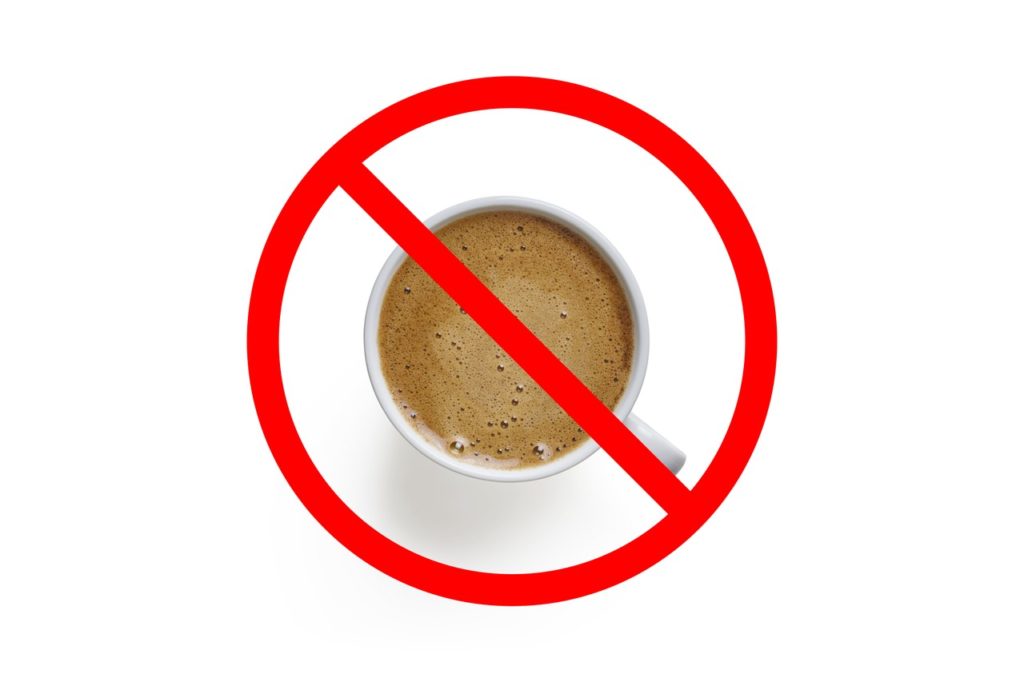 café é proibido durante a noite